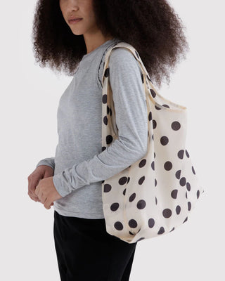 BAGGU - Standard BAGGU Handlenett - Cream and Black Polka Dot - COLORPOP