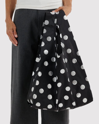 BAGGU - Standard BAGGU Handlenett - Silver Metallic Polka Dot - COLORPOP