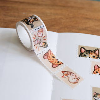 Washi Tape - Frimerke-type - Tabby Cats