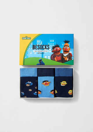 BESOCKS - SesameStreet Gavesett - Sokker i Økologisk Bomull 36 - 40 - COLORPOP