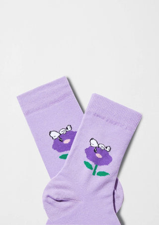 BESOCKS - Snoopy Flower - Sokker i Økologisk Bomull 36-40 - COLORPOP