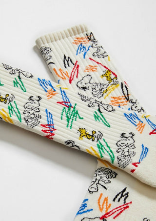 BESOCKS - Snoopy Paint - Sokker i Økologisk Bomull 41 - 46 - COLORPOP