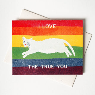 Bromstad Printing Co. - I Love The True You - Gay Pride Risograf Kort - COLORPOP