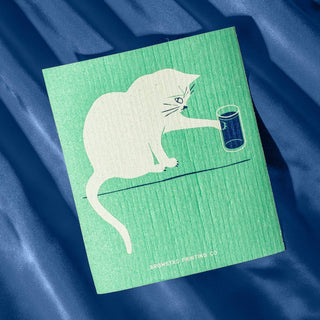 Bromstad Printing Co. - Svensk kjøkkenklut - Katt med Vannglass - COLORPOP