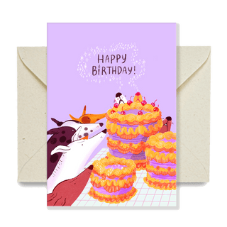 Bryony Moss Illustration - Snoot Cake - Bursdagskort - COLORPOP