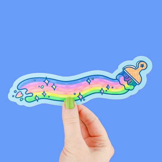 Rainbow Paintbrush - Klistremerke