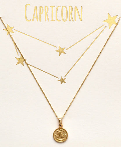 Tiny Zodiac Medallion - Capricorn