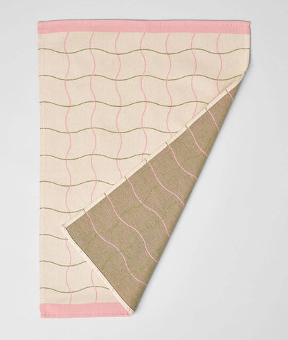 Wave Grid Natural - Kjøkkenhåndkle