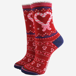COLORPOP - Bambussokker Candy Cane Heart Str. 36 - 40 - COLORPOP