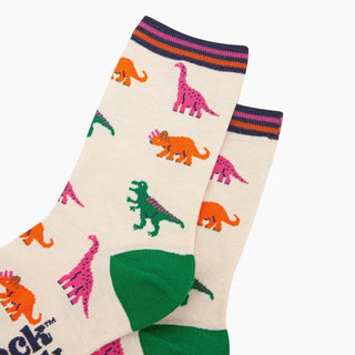 COLORPOP - Bambussokker Dinosaurer Kremfarget Str. 36 - 40 - COLORPOP