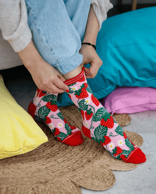 COLORPOP - Bambussokker Jordbær Rosa Str. 36 - 40 - COLORPOP