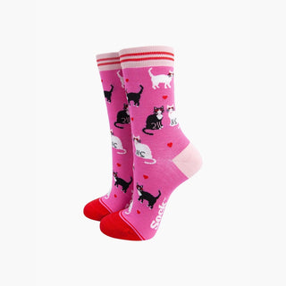 COLORPOP - Bambussokker Katter Rosa Str. 36 - 40 - COLORPOP