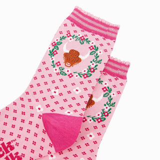 COLORPOP - Bambussokker Ku Rosa Krans Str. 36 - 40 - COLORPOP