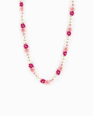 COLORPOP - Fargerikt Halskjede med Perler og Blomster - Rosa - COLORPOP