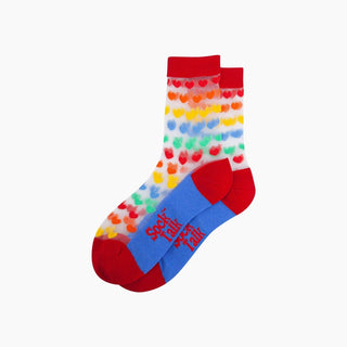 COLORPOP - Gjennomsiktige Sokker med Regnbuehjerter Str. 36 - 40 - COLORPOP