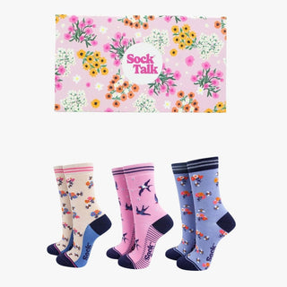COLORPOP - Svaler & Blomster - Gavesett med Bambussokker Str. 36 - 40 - COLORPOP