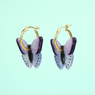 PURPLE BUTTERFLY Øreringer