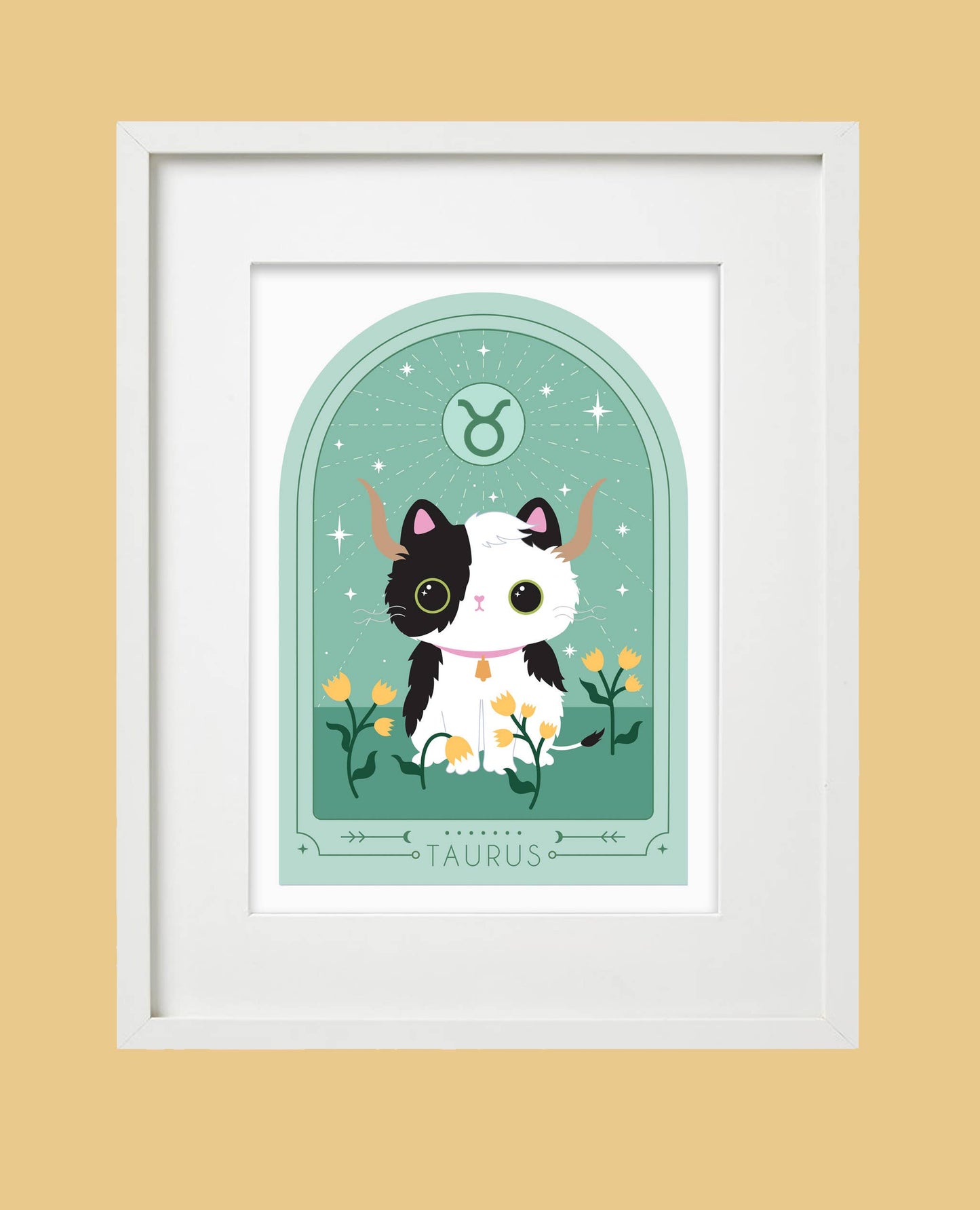 Zodiac Kitty Art Print - Taurus