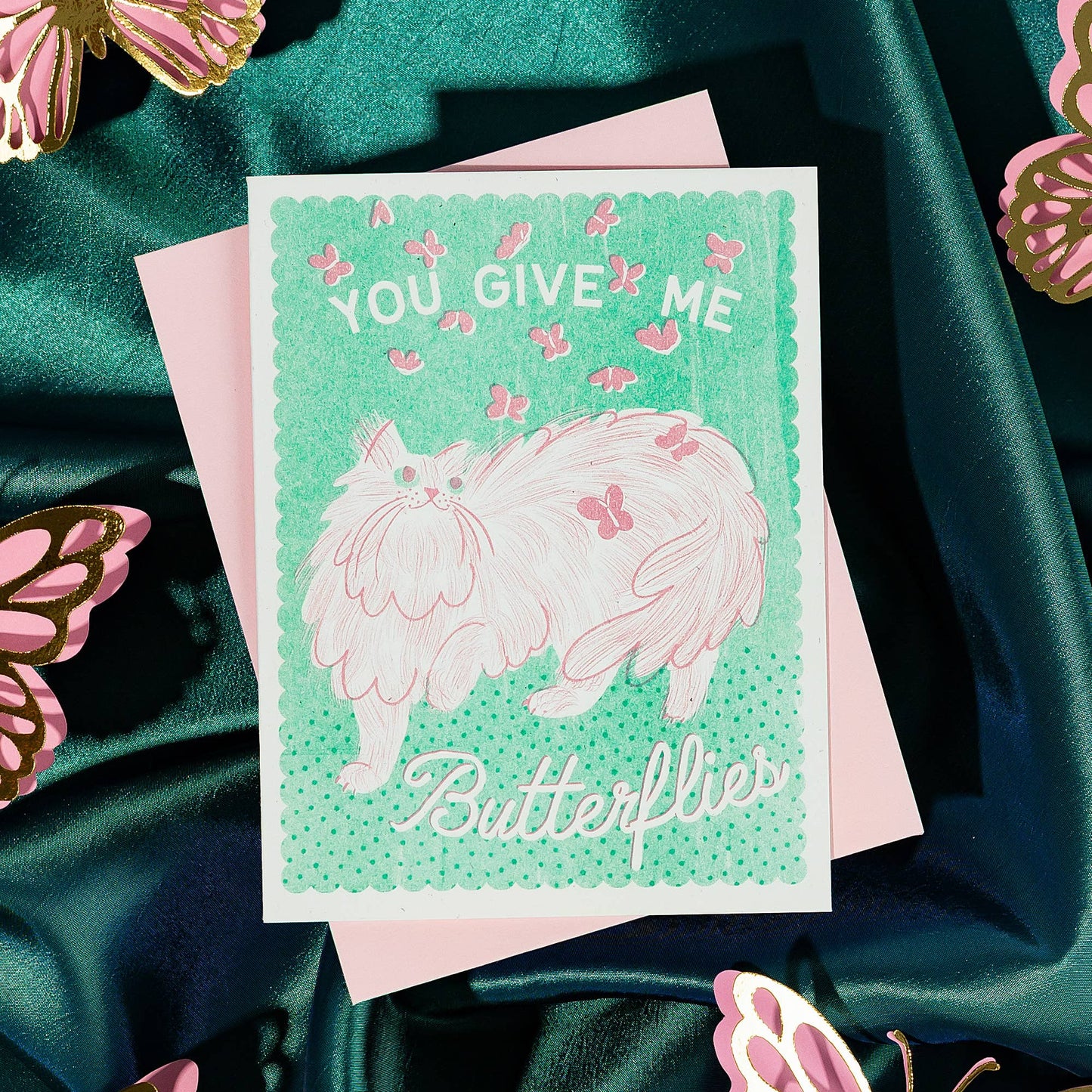 You Give Me Butterflies - Risograf Kort