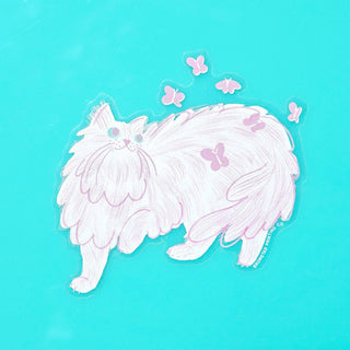 Butterfly Cat - Transparent Klistremerke