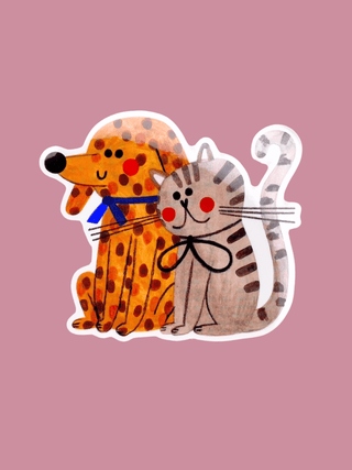 Daria Solak Illustrations - CAT & DOG Klistremerke - COLORPOP