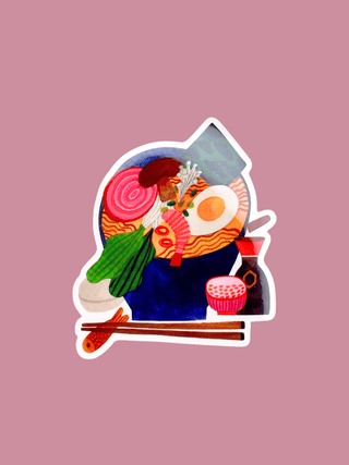 Daria Solak Illustrations - RAMEN SET Klistremerke - COLORPOP
