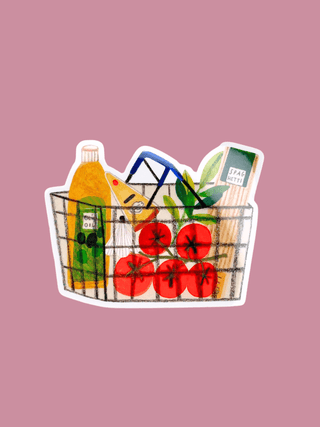 Daria Solak Illustrations - SPAGHETTI CART Klistremerke - COLORPOP