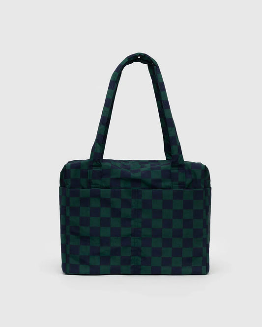 BAGGU Small Cloud Carry-On Bag - Navy Green Check