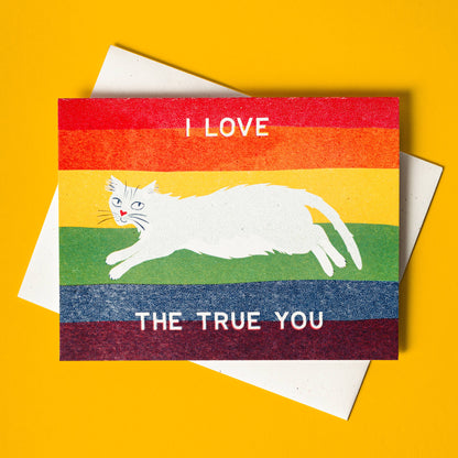 I Love The True You - Gay Pride Risograf Kort