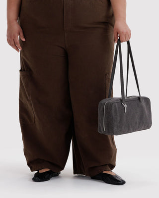 BAGGU Denim Bowler Bag - Washed Black Denim