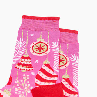 Bambussokker Julekuler Hot Pink Str. 36-40
