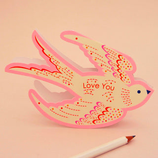 Fugleformet Kort - Love You