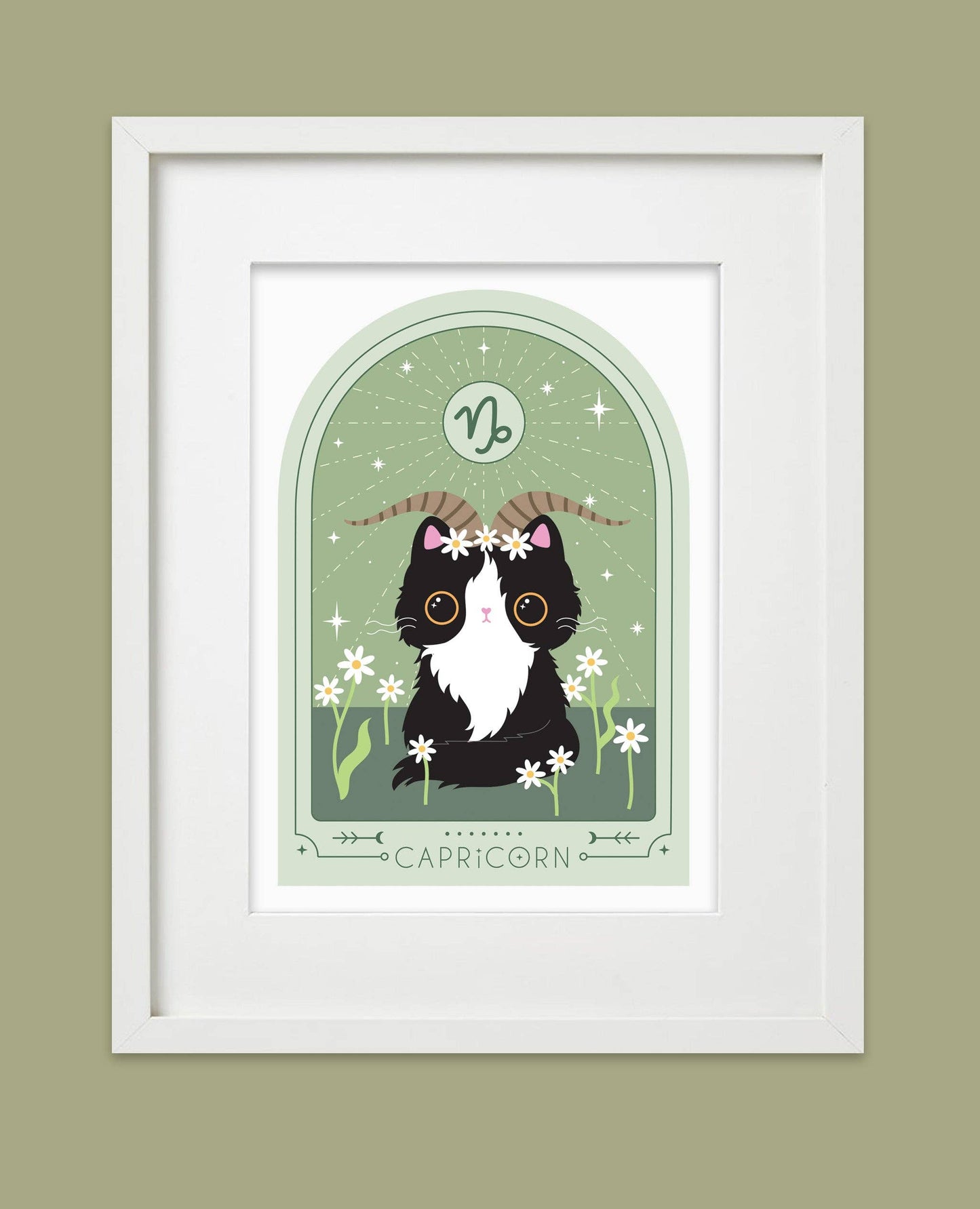 Zodiac Kitty Art Print - Capricorn