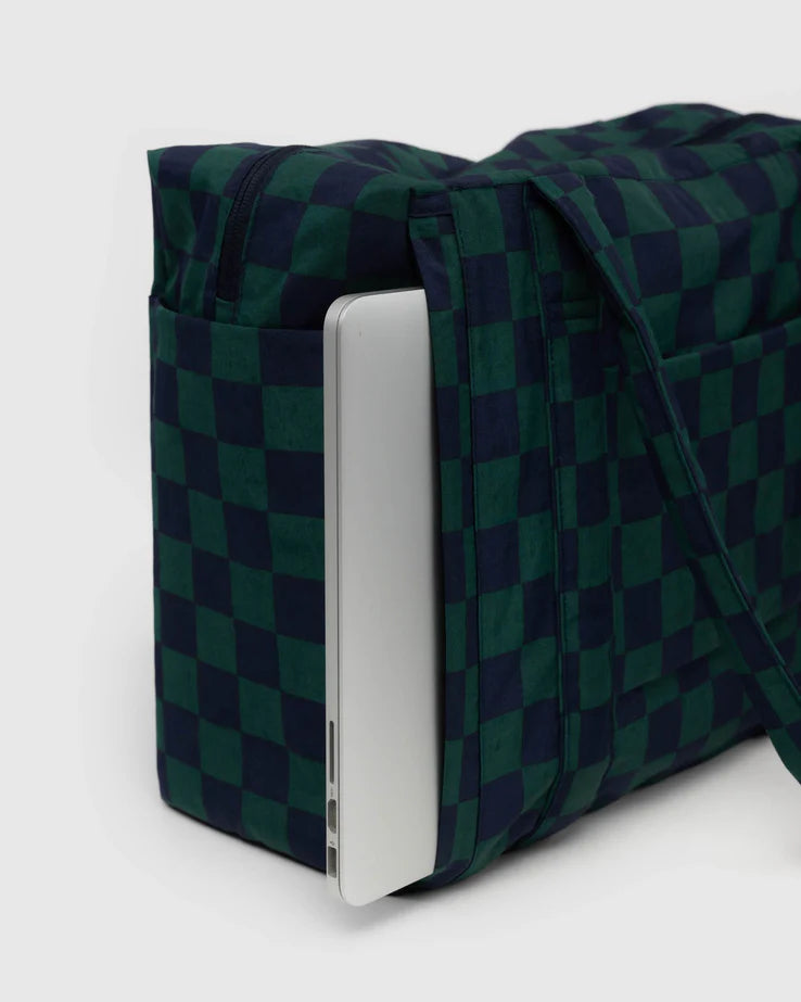 BAGGU Small Cloud Carry-On Bag - Navy Green Check