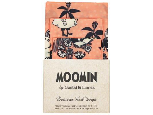 Mummitrollet - Beeswax Wrap "Enjoying nature" - Sett med 3 stk