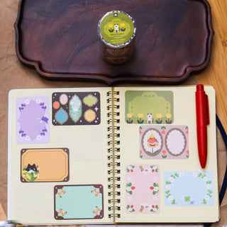 Rull med 100 Etiketter - Retro Frames