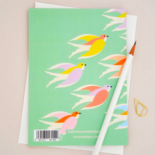 Elvira.v.v.Designs - Birds in Flight Kort – Mint Green - COLORPOP