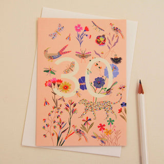 Elvira.v.v.Designs - Bursdagskort Jubileum 30 år - COLORPOP