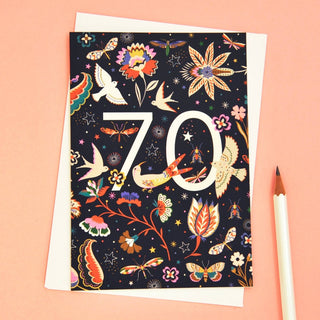 Elvira.v.v.Designs - Bursdagskort Jubileum 70 år - COLORPOP