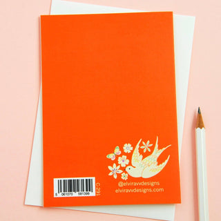 Elvira.v.v.Designs - Happy Birthday Floral & Bird - Kort - COLORPOP