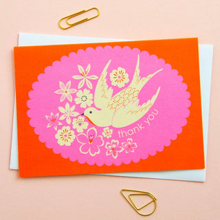 Elvira.v.v.Designs - Sett med 8 Takkekort - Svaler i Retro Rammer - COLORPOP