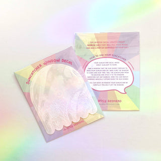 White Florals Suncatcher - Regnbue Vindusdekal