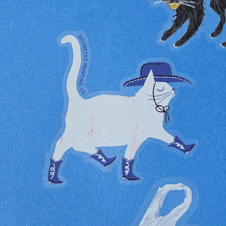 Cowboy Cat - Transparent Klistremerke