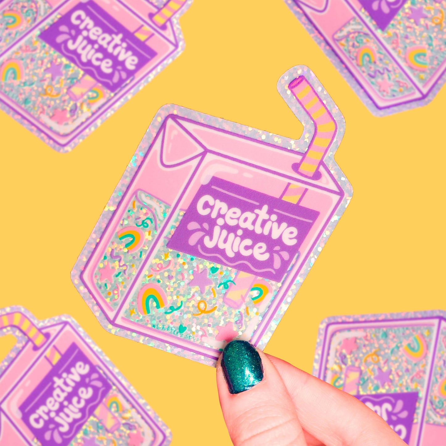 Creative Juice Box - Klistremerke (Glitter)