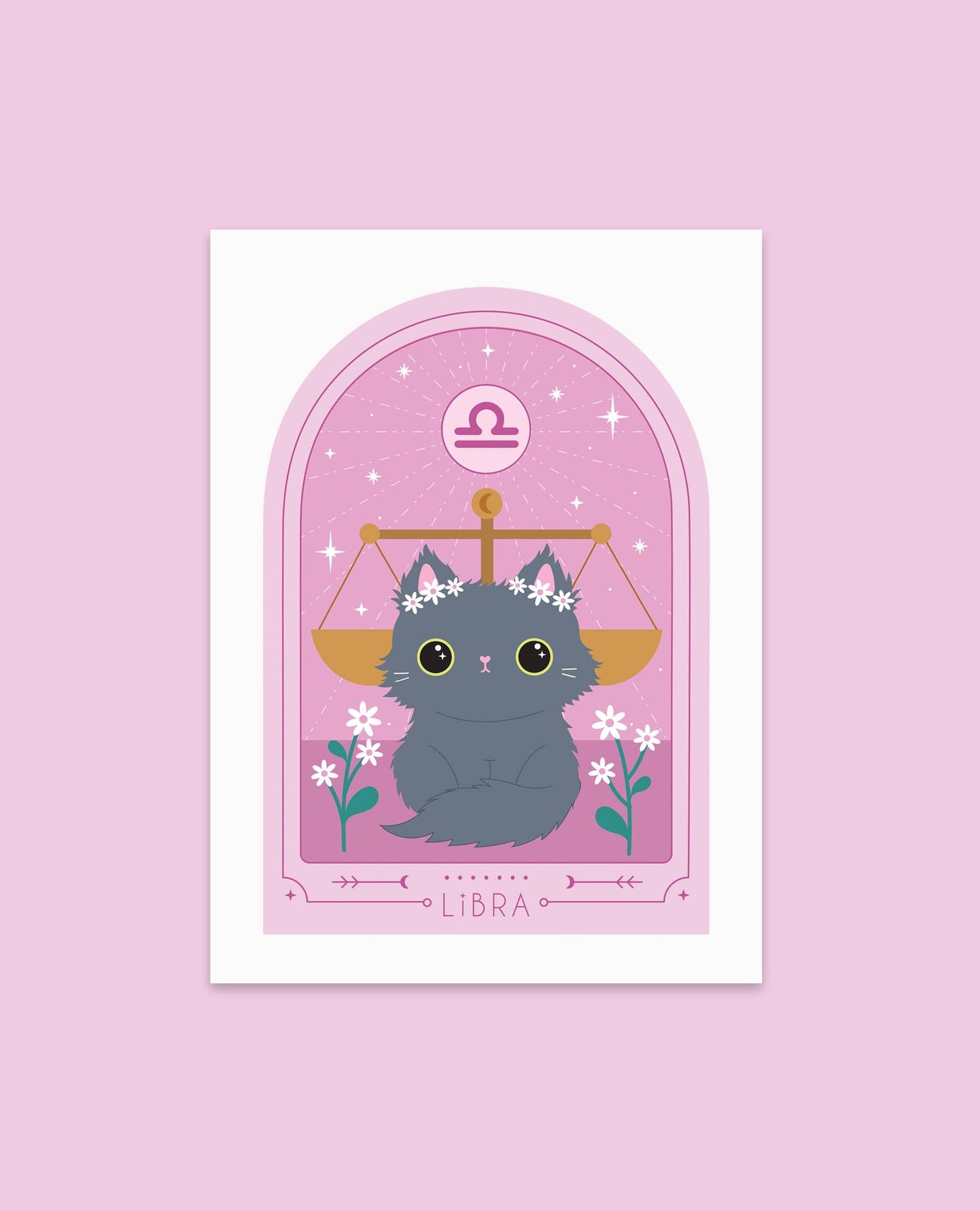 Zodiac Kitty Art Print - Libra