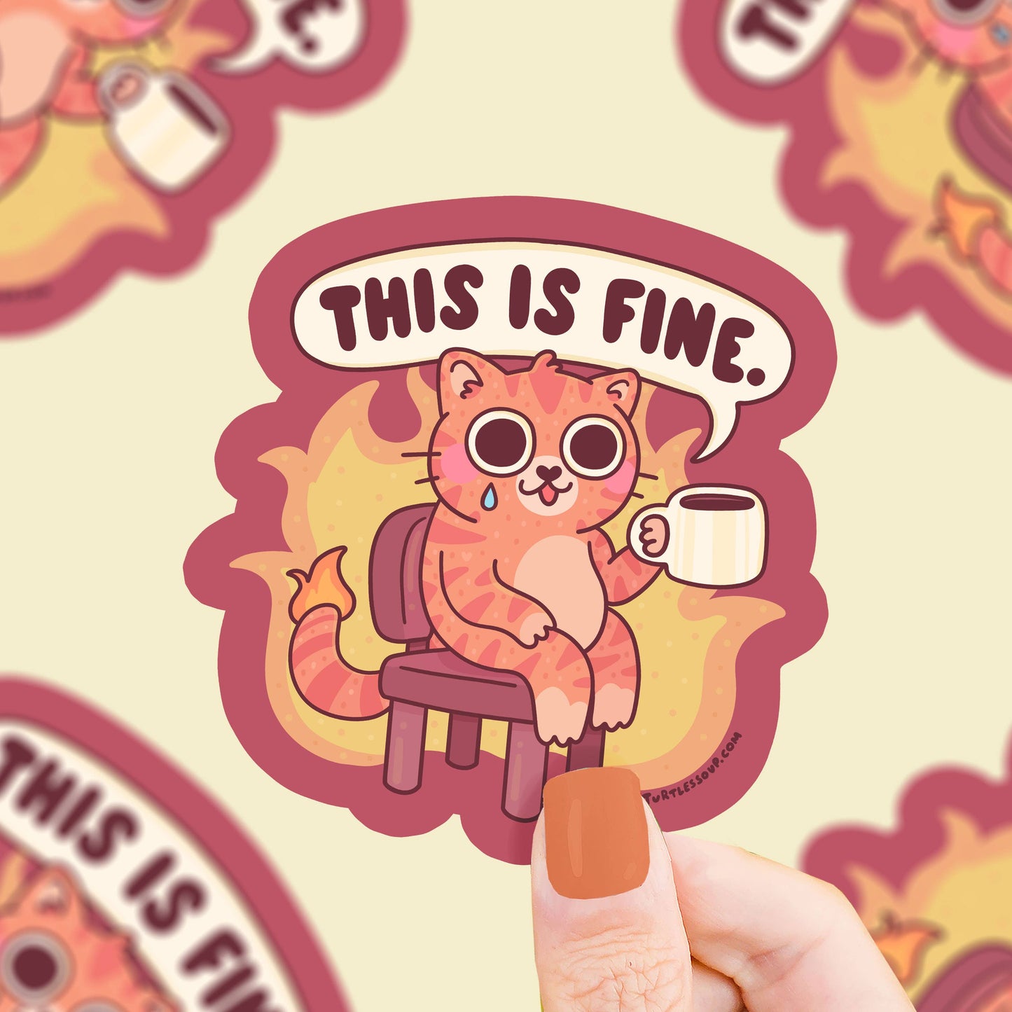 This Is Fine - Klistremerke