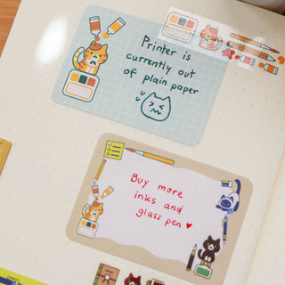 Rull med 100 Etiketter - Stationery Cats