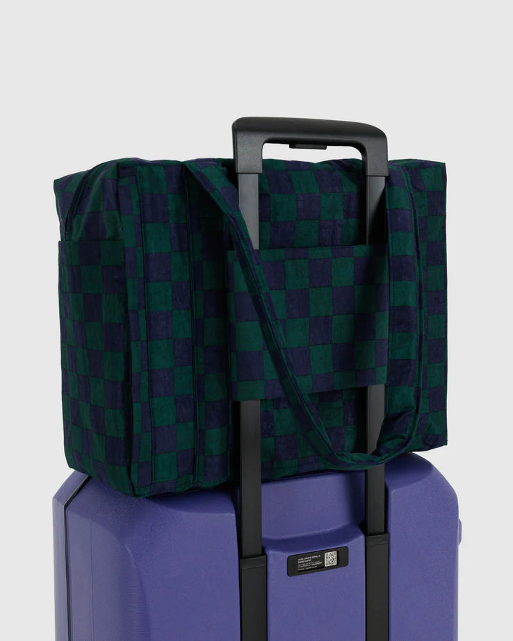 BAGGU Small Cloud Carry-On Bag - Navy Green Check