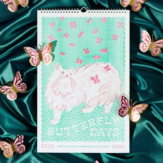 2026 Risografi Premium Kalender – Butterfly Days (Bromstad Printing Co.)