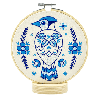 Hook, Line & Tinker Embroidery Kits - Folk Blue Jay - Broderi Kit - COLORPOP